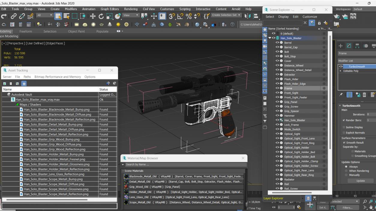 3D Han Solo Blaster