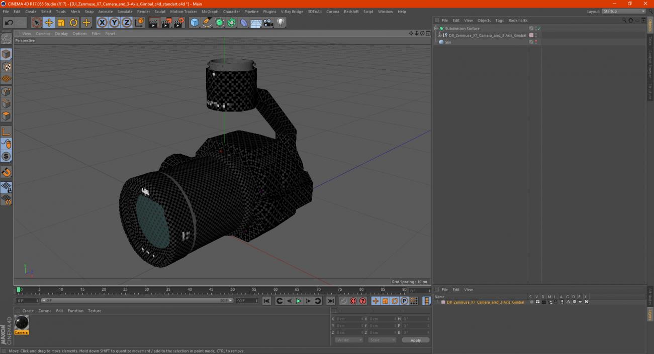 DJI Zenmuse X7 Camera and 3-Axis Gimbal 3D model