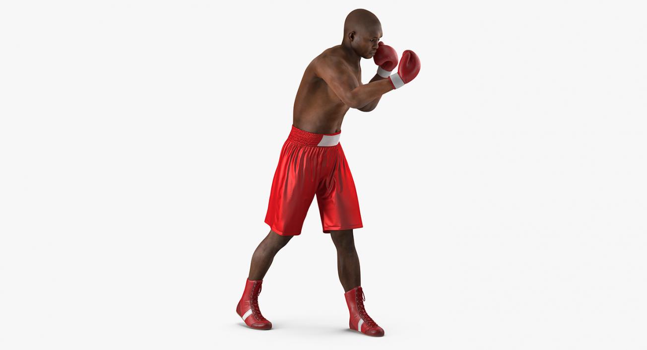 3D model African American Boxer Red Suit 2 Rigged