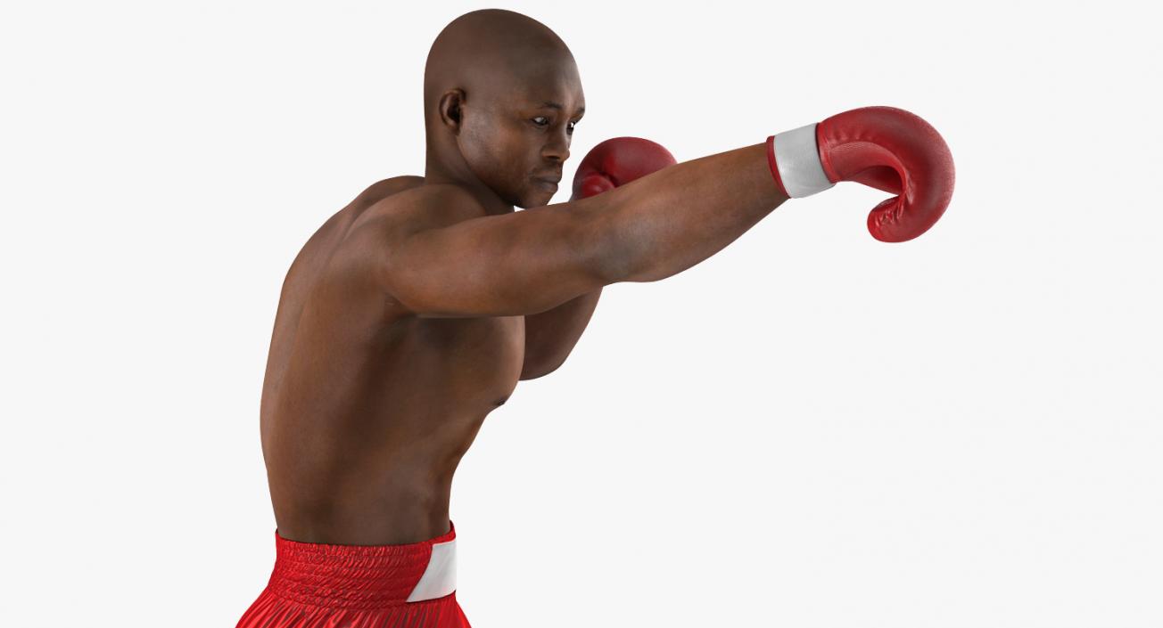 3D model African American Boxer Red Suit 2 Rigged