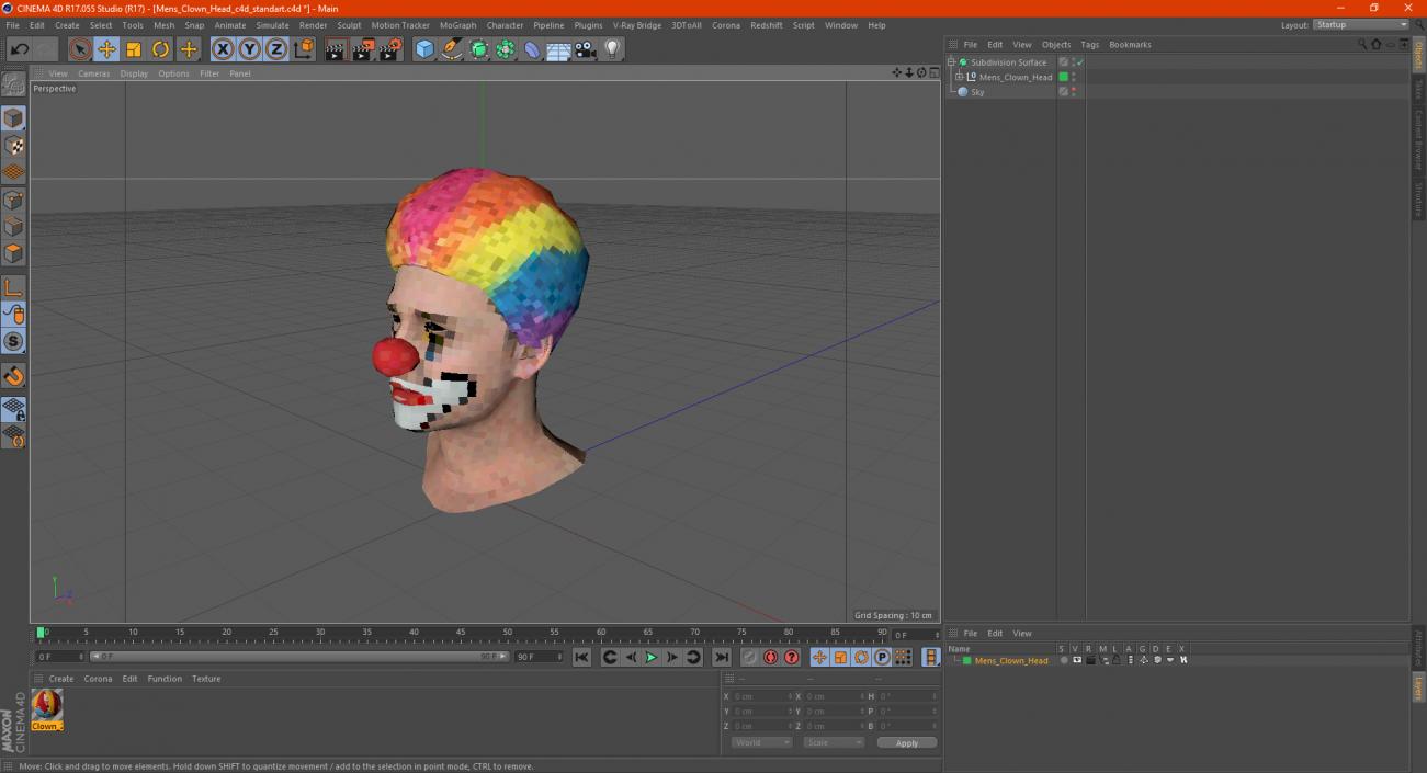 3D model Mens Clown Head