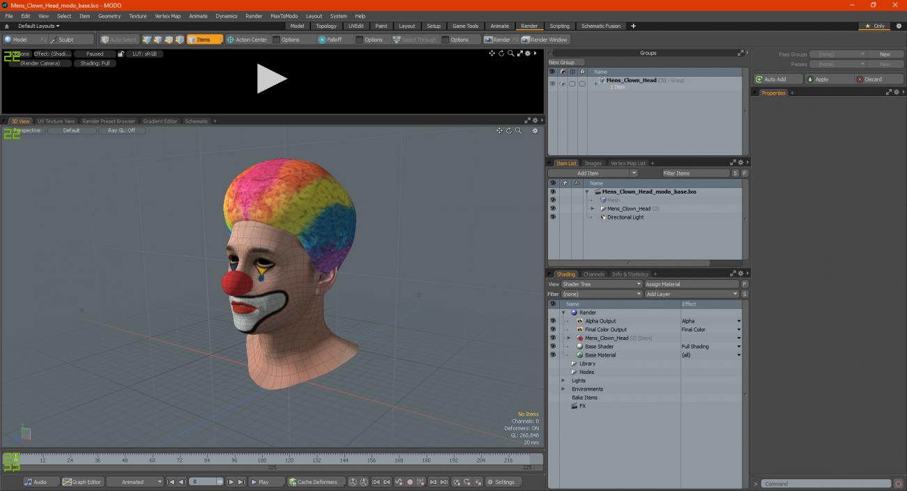 3D model Mens Clown Head