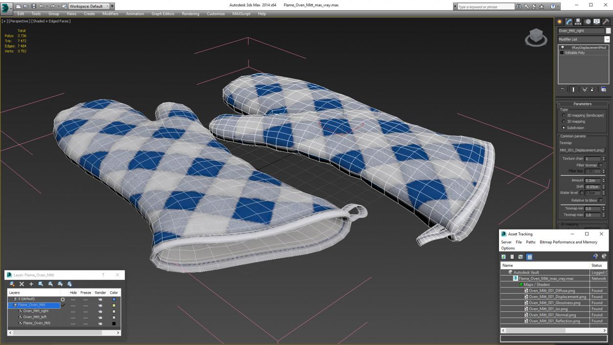 3D model Flame Oven Mitt