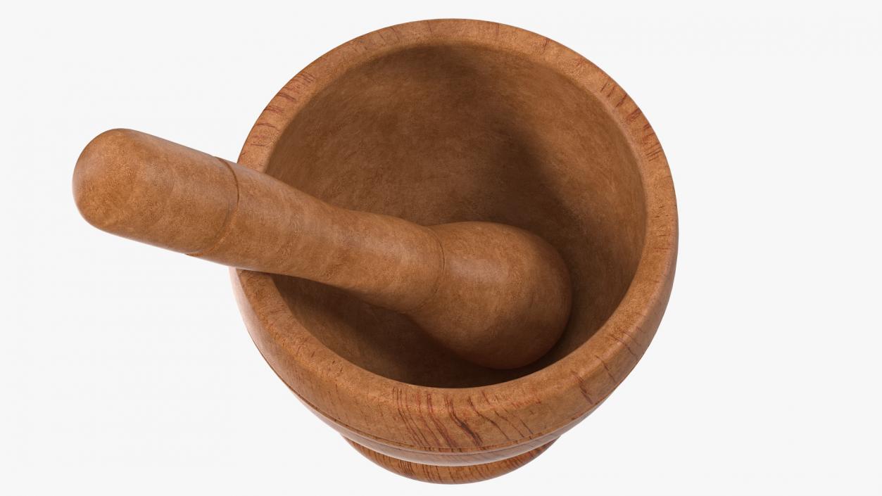 Wood Mortar and Pestle 3D