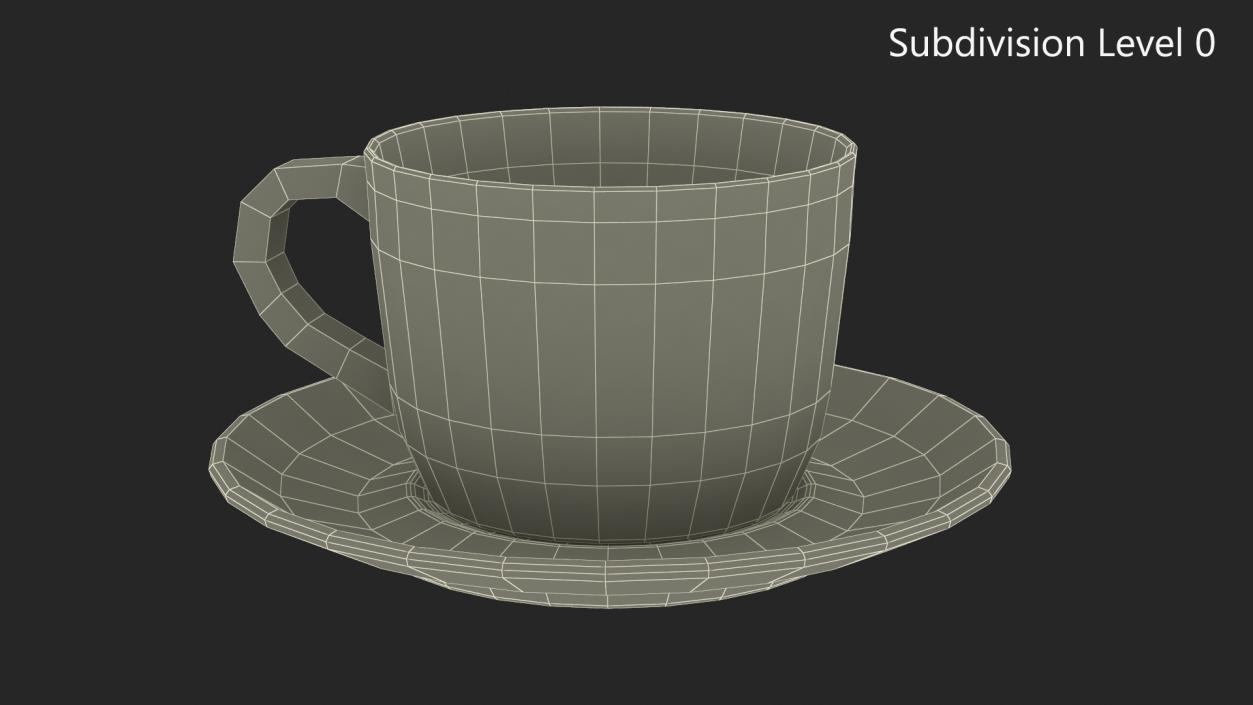 3D model Ceramic Coffee Cup with Saucer