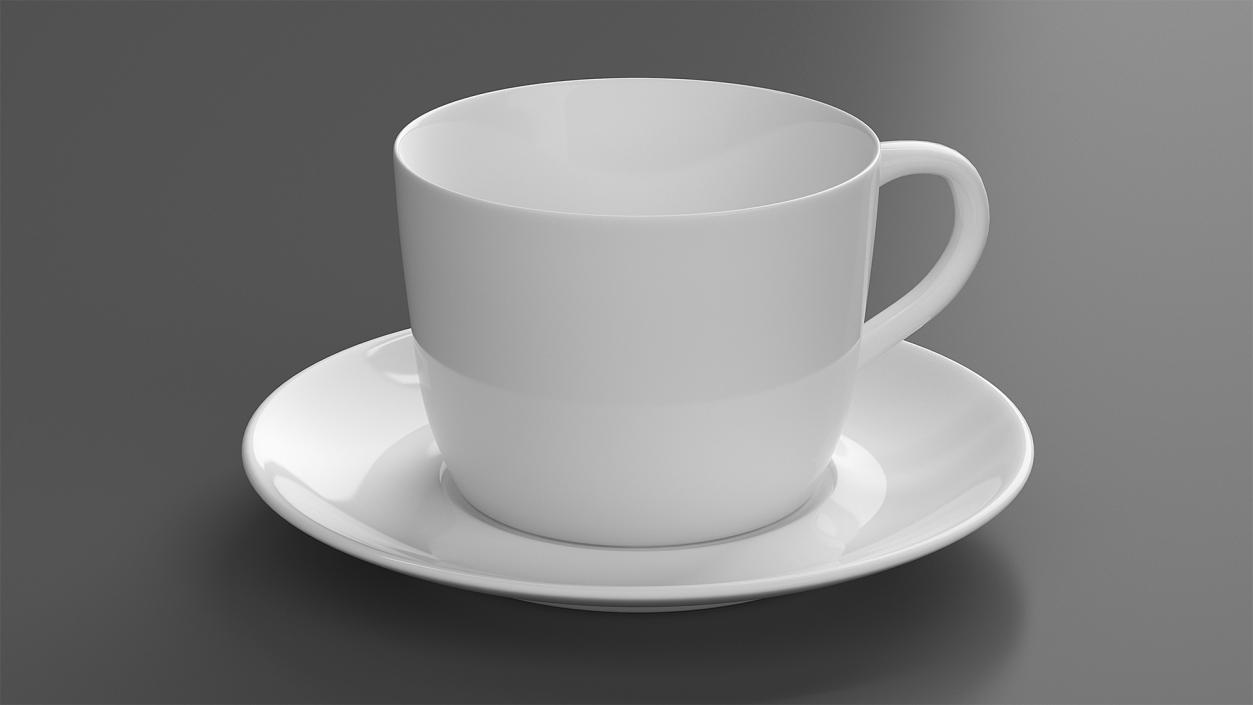 3D model Ceramic Coffee Cup with Saucer