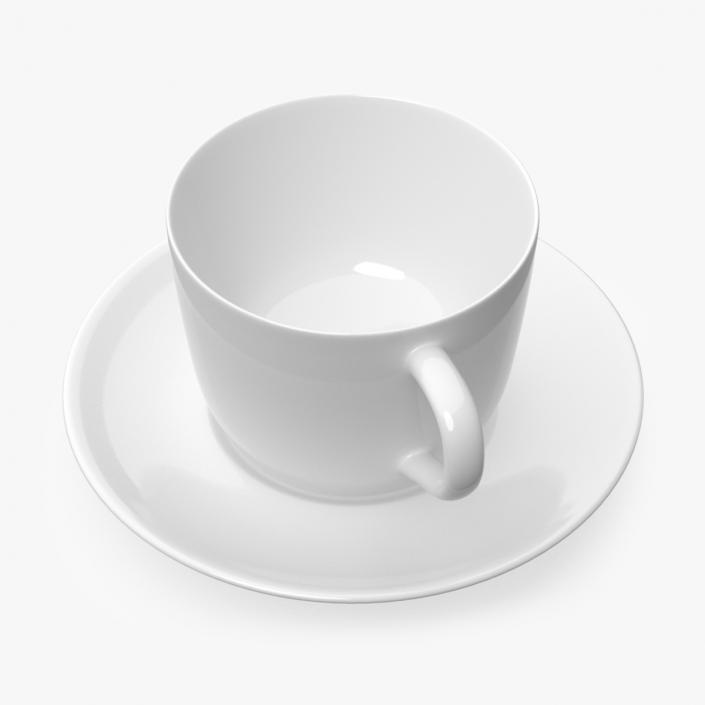 3D model Ceramic Coffee Cup with Saucer