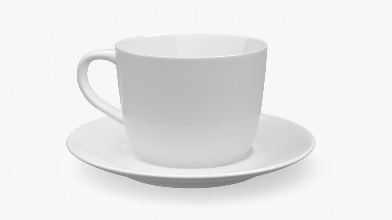 3D model Ceramic Coffee Cup with Saucer