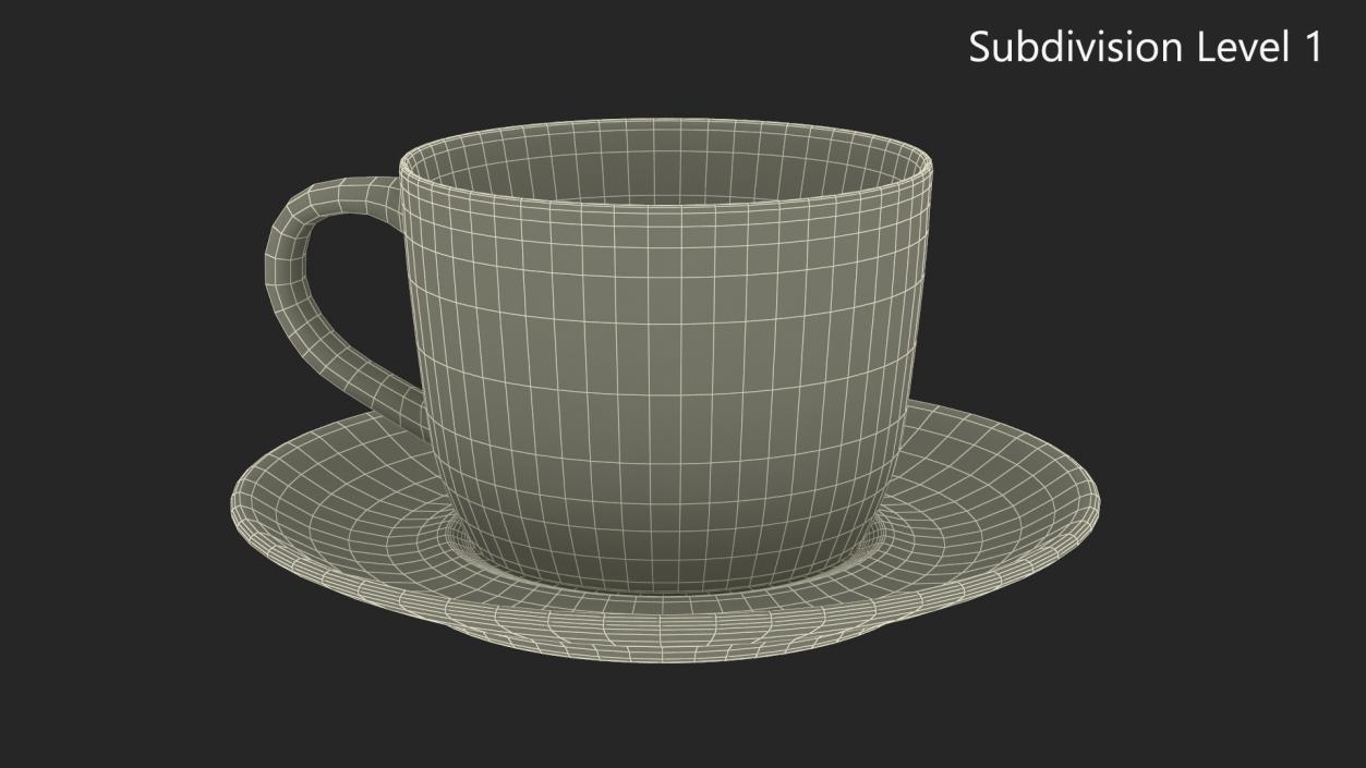 3D model Ceramic Coffee Cup with Saucer