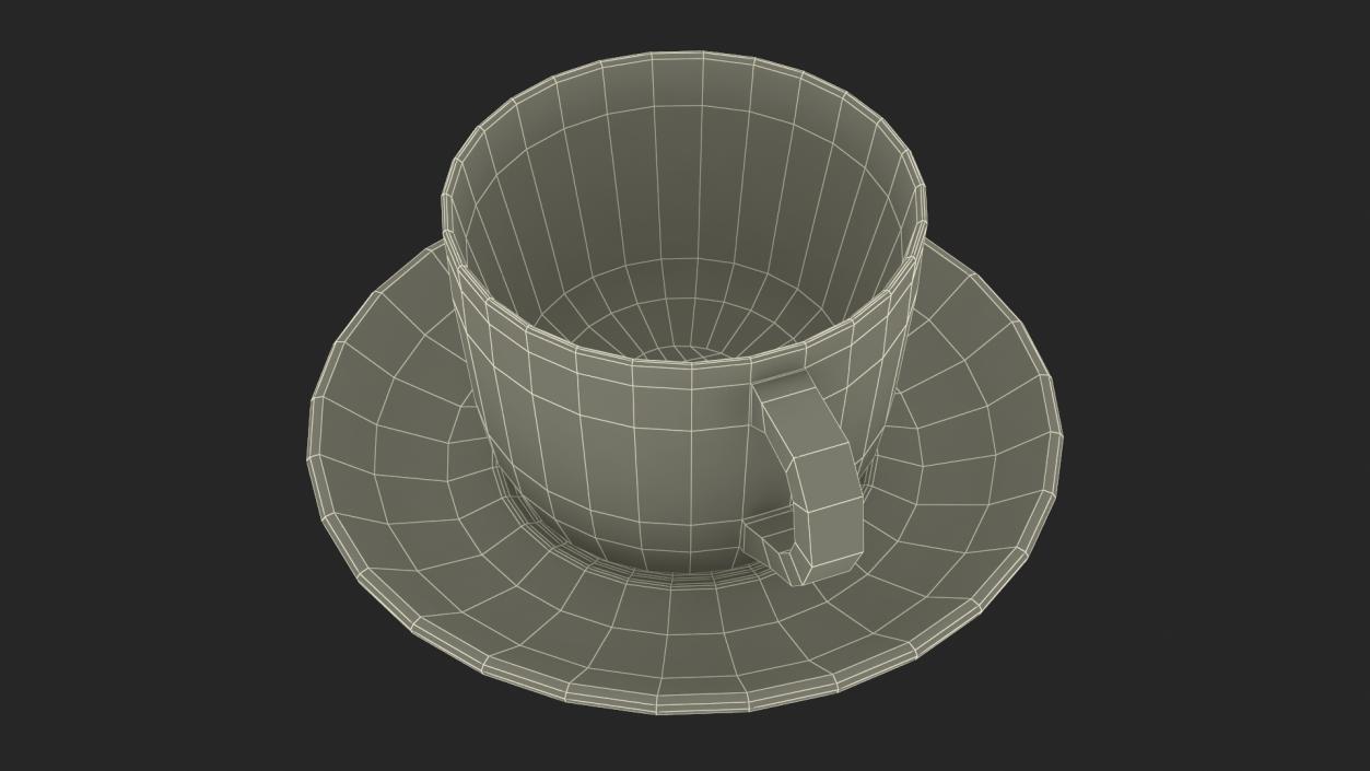 3D model Ceramic Coffee Cup with Saucer