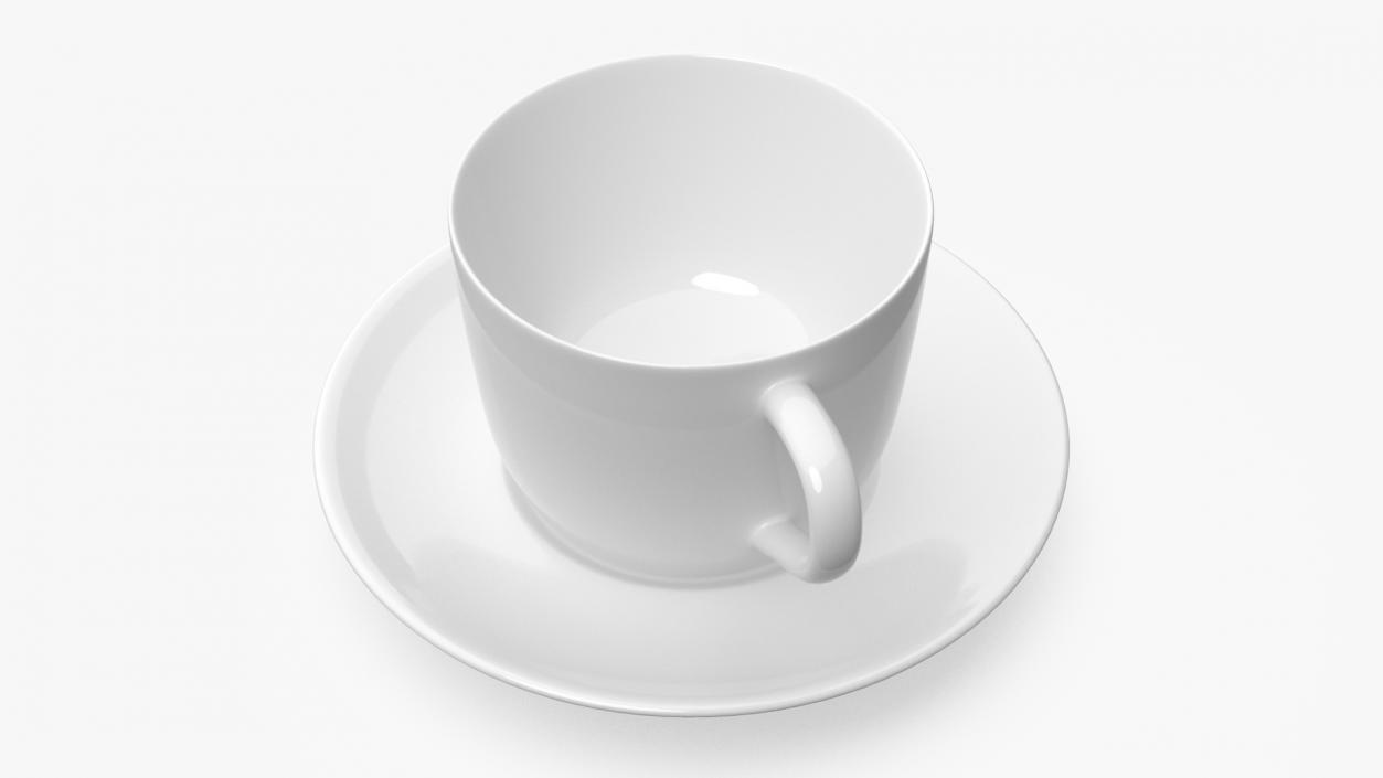 3D model Ceramic Coffee Cup with Saucer