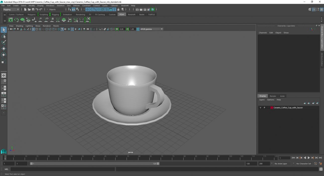 3D model Ceramic Coffee Cup with Saucer