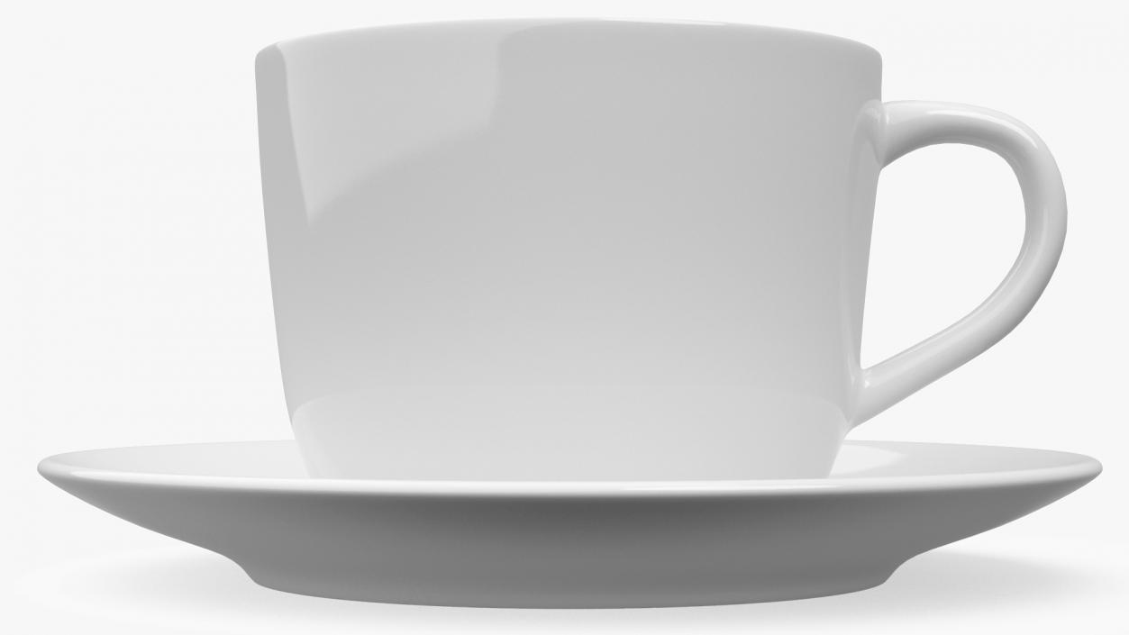 3D model Ceramic Coffee Cup with Saucer