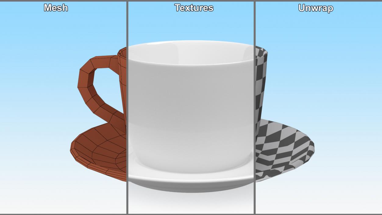 3D model Ceramic Coffee Cup with Saucer