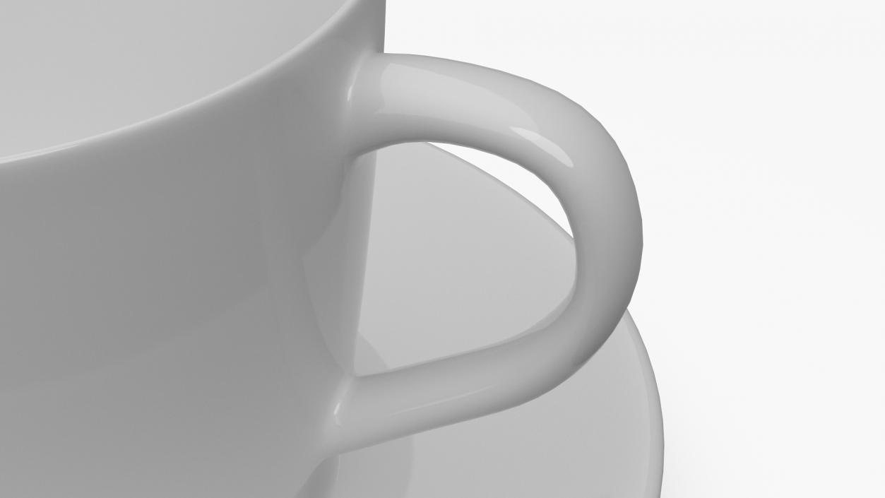 3D model Ceramic Coffee Cup with Saucer