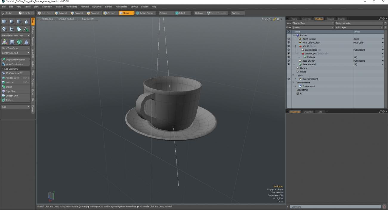 3D model Ceramic Coffee Cup with Saucer