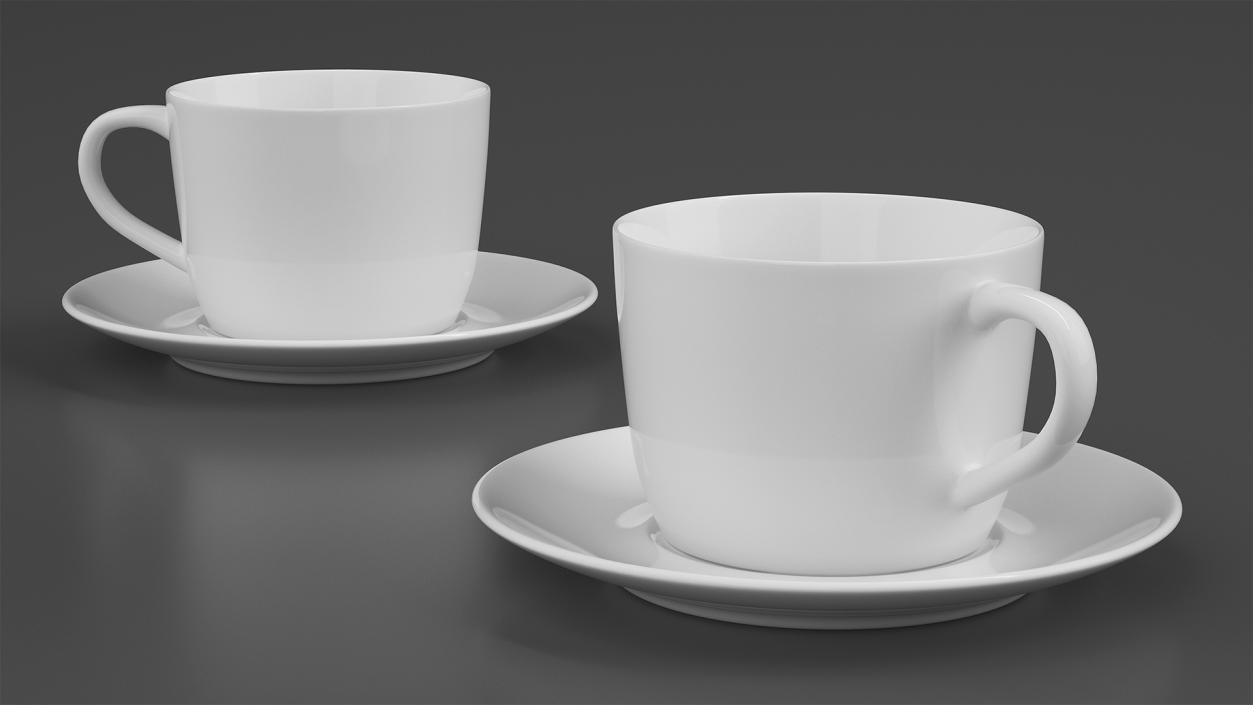 3D model Ceramic Coffee Cup with Saucer