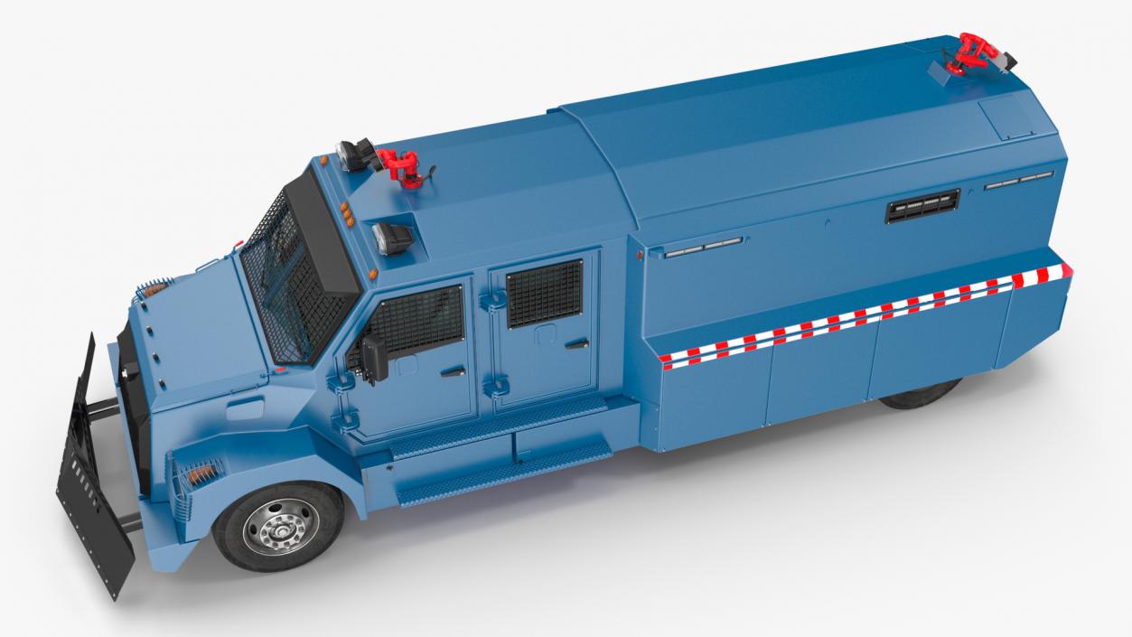 3D Riot Control Vehicle Blue Simple Interior