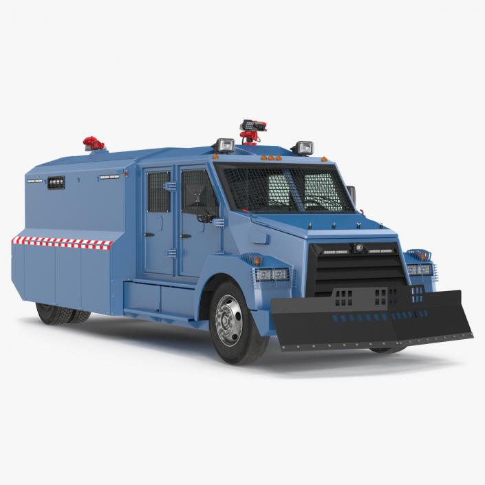 3D Riot Control Vehicle Blue Simple Interior