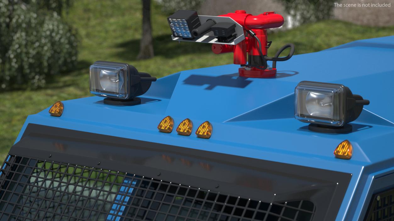 3D Riot Control Vehicle Blue Simple Interior