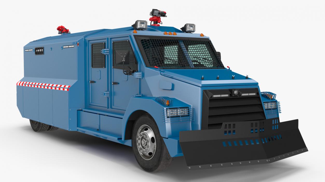 3D Riot Control Vehicle Blue Simple Interior