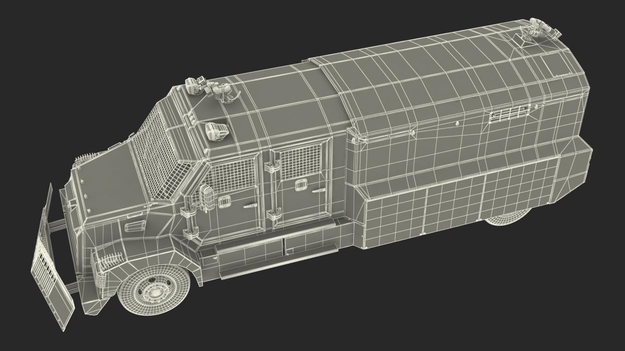 3D Riot Control Vehicle Blue Simple Interior