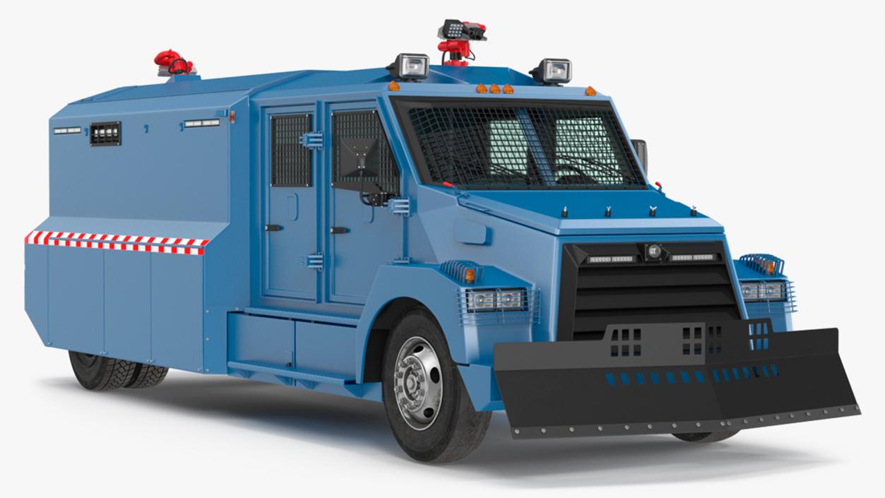 3D Riot Control Vehicle Blue Simple Interior