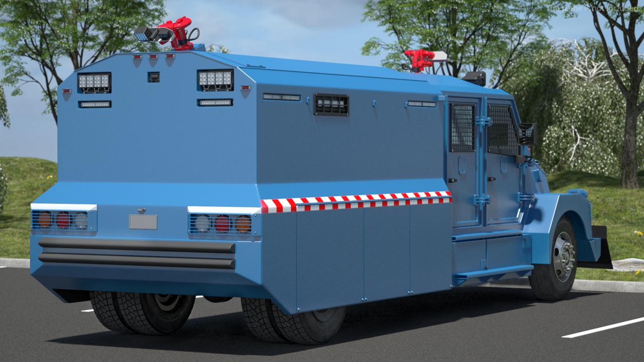 3D Riot Control Vehicle Blue Simple Interior