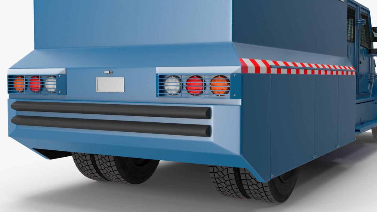 3D Riot Control Vehicle Blue Simple Interior