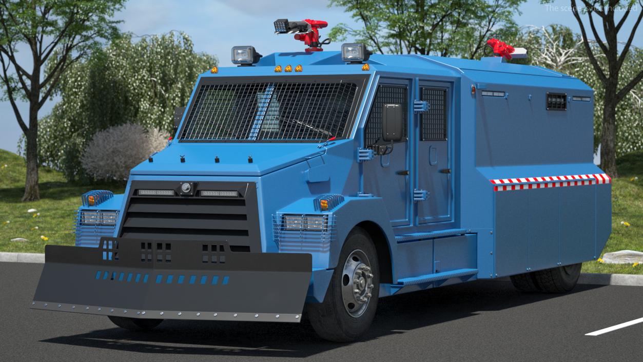 3D Riot Control Vehicle Blue Simple Interior