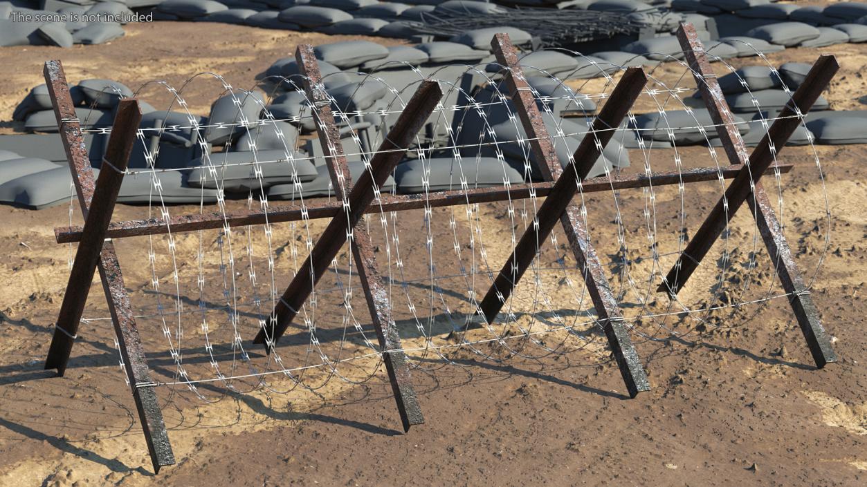 Makeshift Metal Barricade Old 3D model