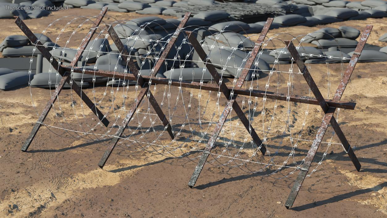 Makeshift Metal Barricade Old 3D model