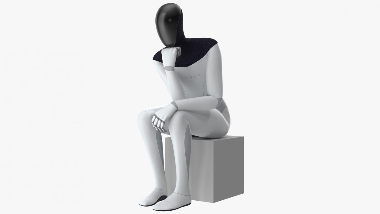 Tesla Bot Thinker Pose 3D