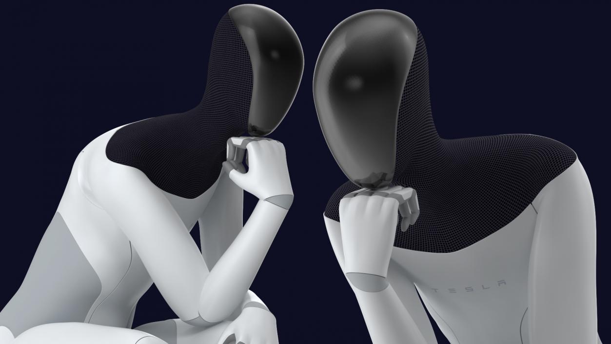 Tesla Bot Thinker Pose 3D