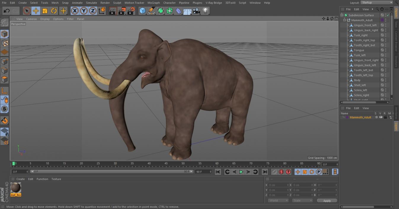 3D Mammoth Adult model