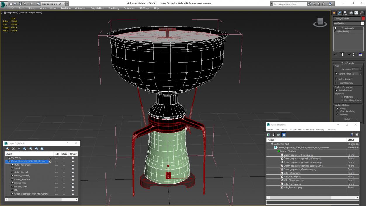 3D Cream Separator With Milk Generic model