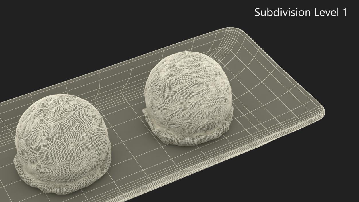 3D model Ice Cream Scoops on Plate