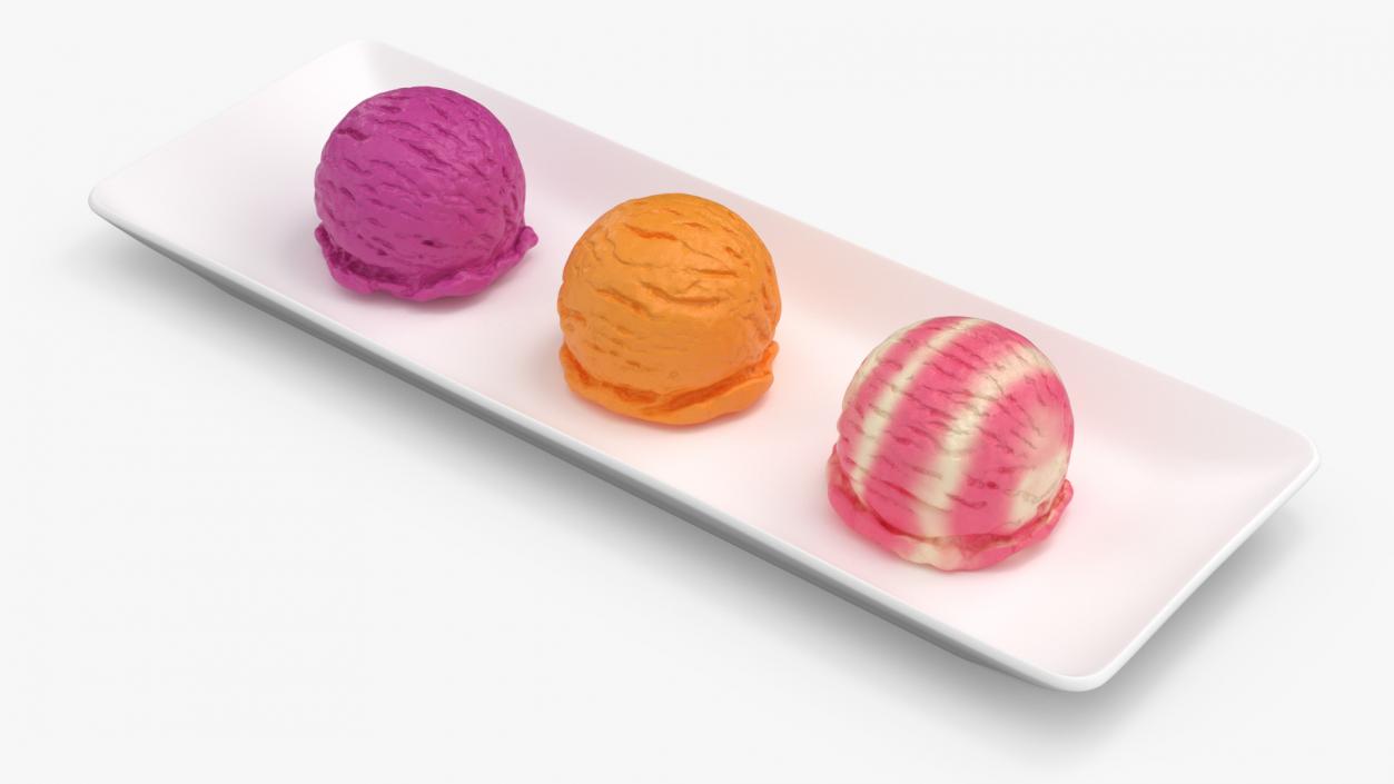 3D model Ice Cream Scoops on Plate