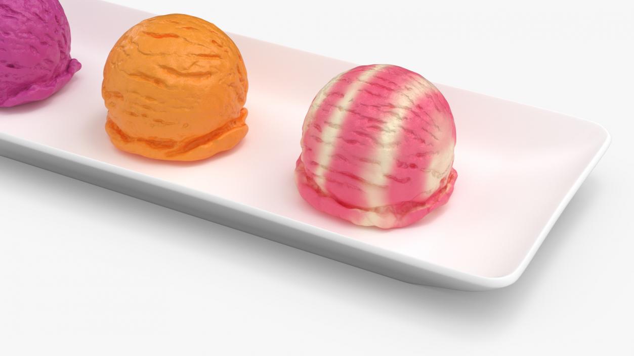 3D model Ice Cream Scoops on Plate