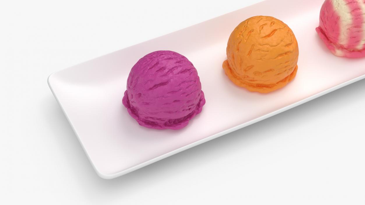 3D model Ice Cream Scoops on Plate