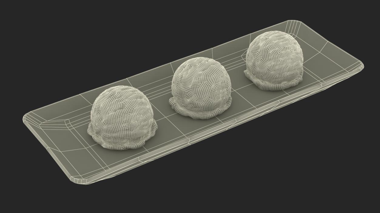 3D model Ice Cream Scoops on Plate