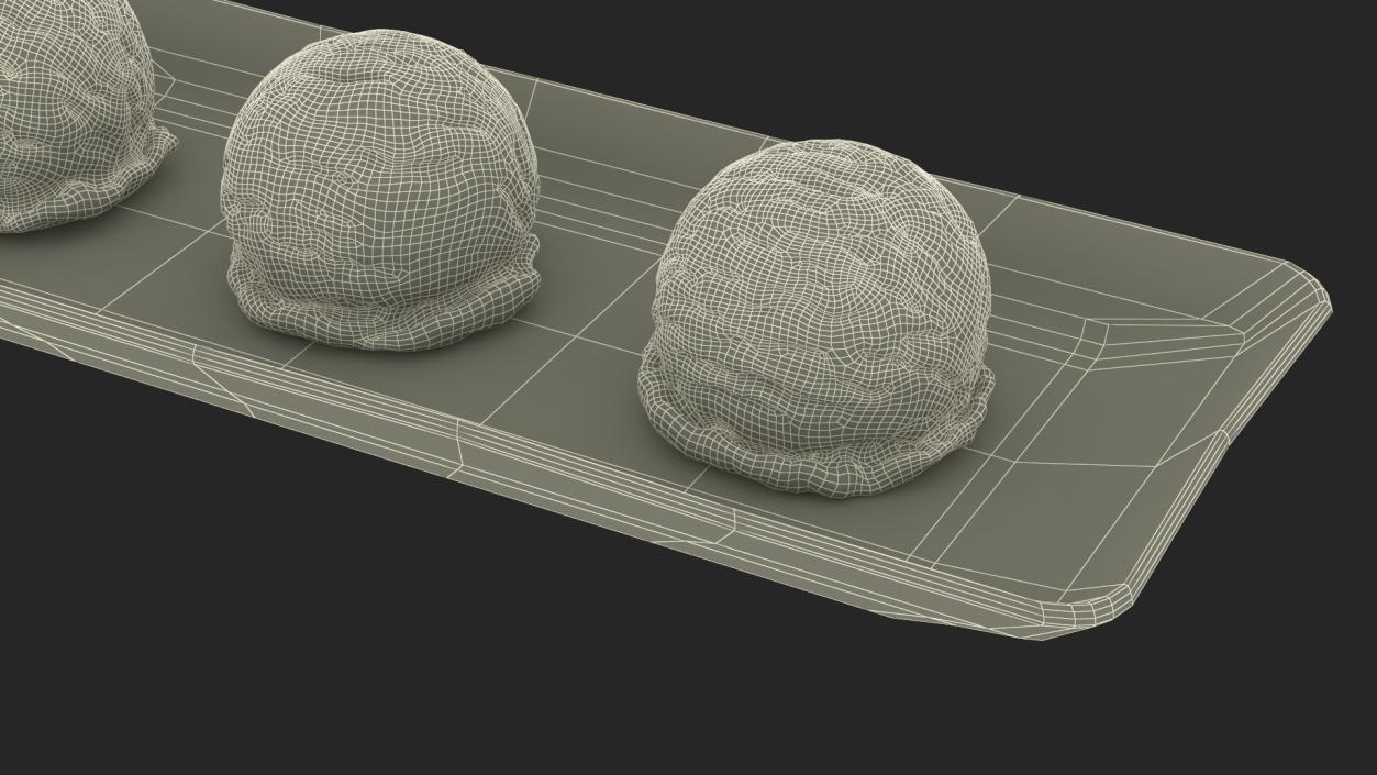 3D model Ice Cream Scoops on Plate