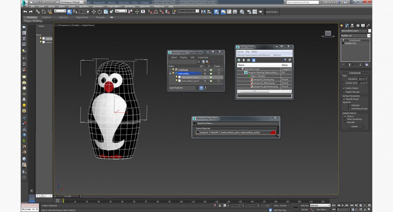 3D Penguin Nesting Matryoshka