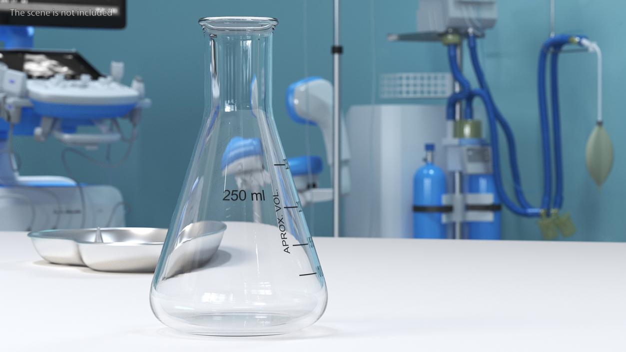 3D Narrow Mouth Erlenmeyer Flask with Flat Bottom