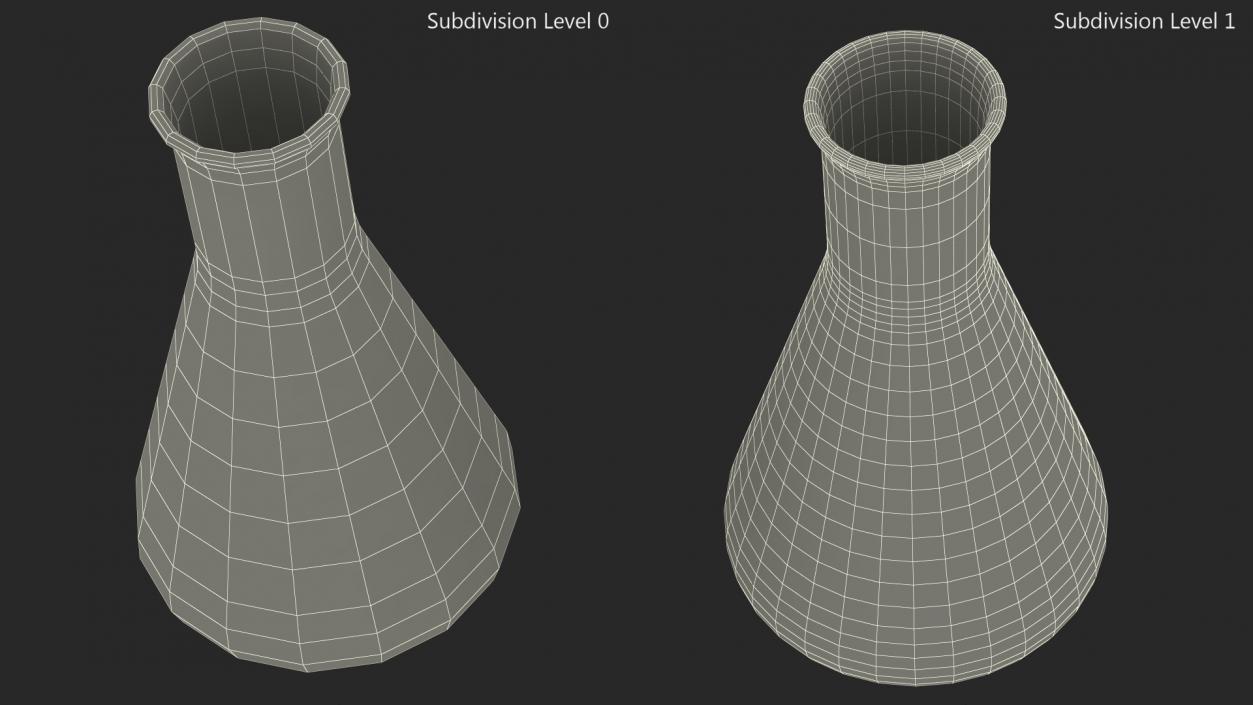 3D Narrow Mouth Erlenmeyer Flask with Flat Bottom