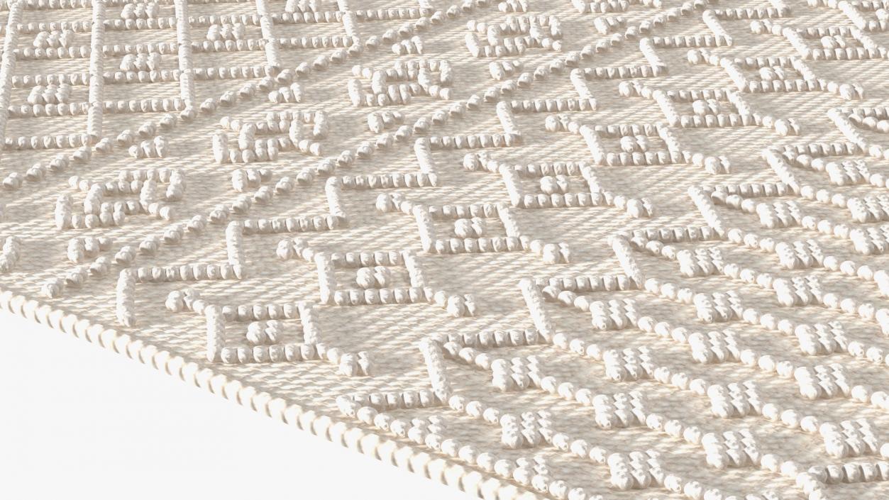 Modern Wool Rug White(1) 3D model