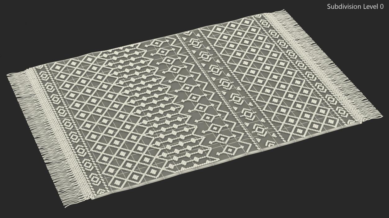 Modern Wool Rug White(1) 3D model