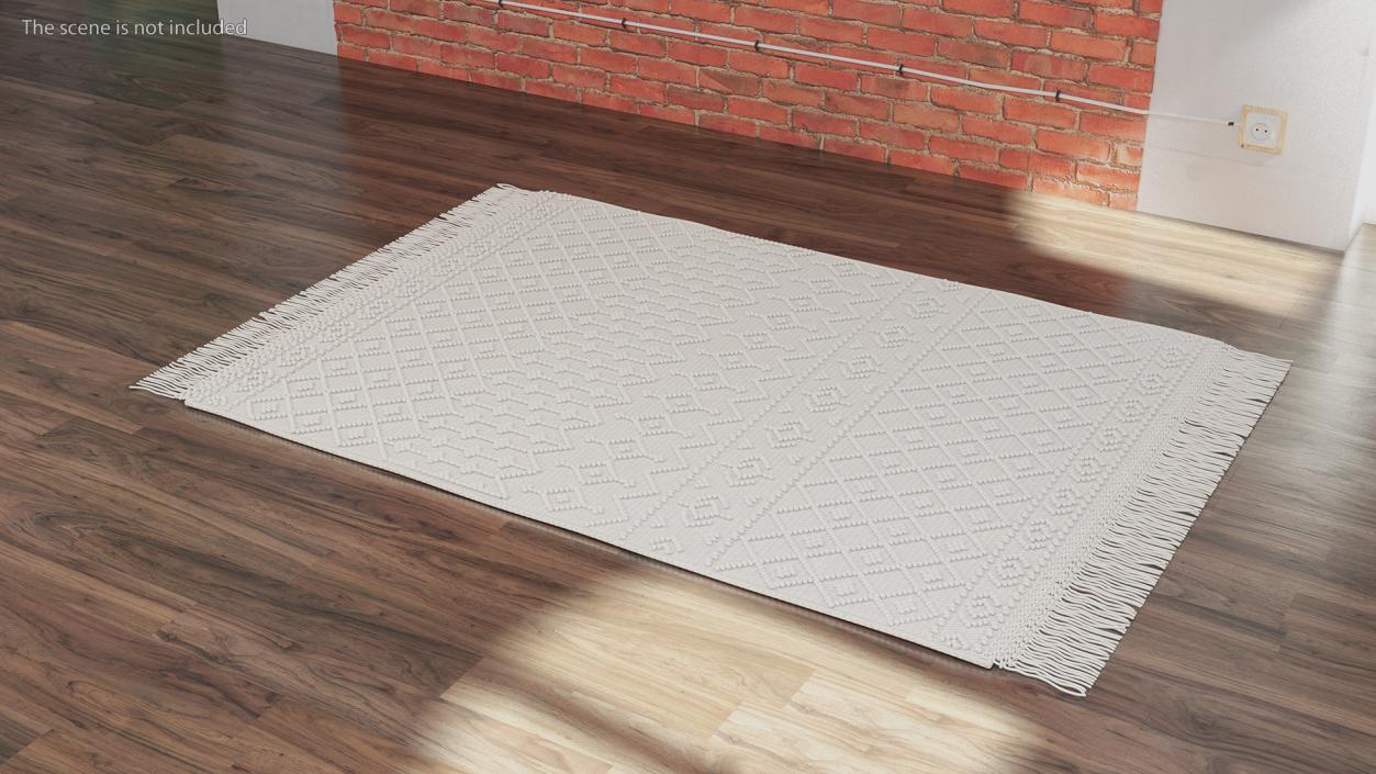 Modern Wool Rug White(1) 3D model