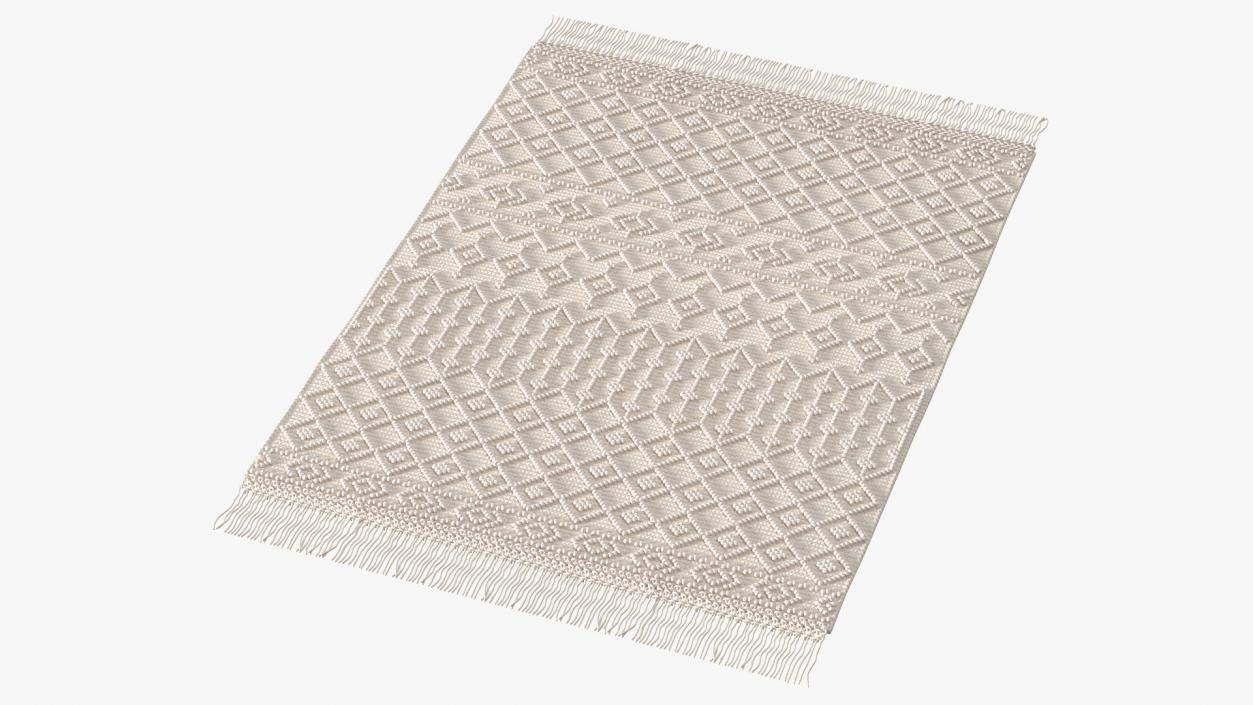 Modern Wool Rug White(1) 3D model