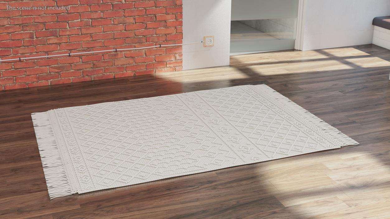 Modern Wool Rug White(1) 3D model